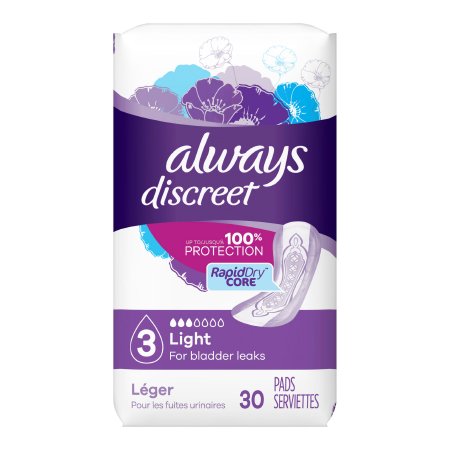 Always Discreet Bladder Control Pads – Light to Heavy Absorbency, Thin and Long Length
