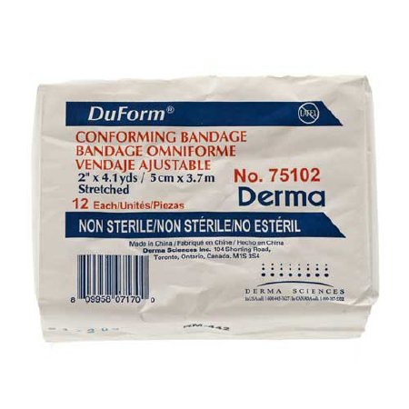 Conforming Bandage Duform 2 Inch X 4-1/10 Yard 1-Ply Roll Shape NonSterile 12 per Pack