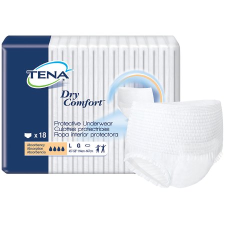 Unisex Adult Absorbent Underwear TENA Dry Comfort Pull On with Tear Away Seams Medium Disposable Moderate Absorbency
