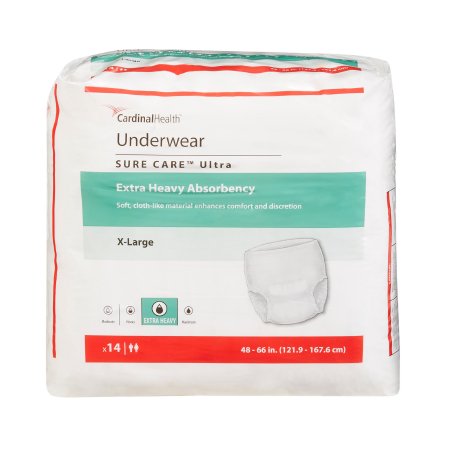 Unisex Adult Absorbent Underwear Sure Care Ultra Pull On with Tear Away Seams X-Large Disposable Heavy Absorbency