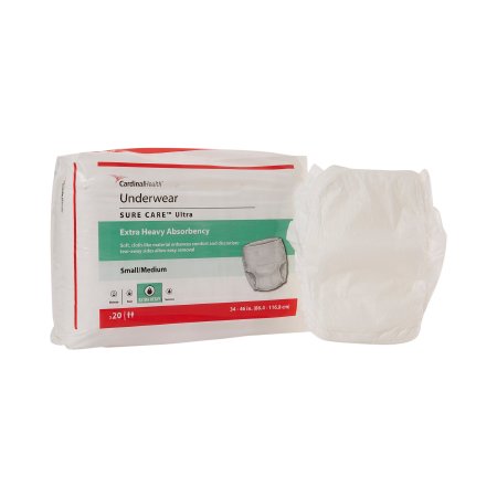 Unisex Adult Absorbent Underwear Sure Care Ultra Pull On with Tear Away Seams X-Large Disposable Heavy Absorbency