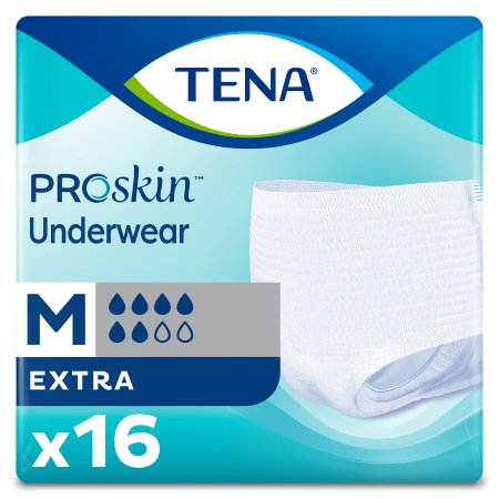 Unisex Adult Absorbent Underwear TENA ProSkin Extra Protective Pull On with Tear Away Seams Medium Disposable Moderate Absorbency