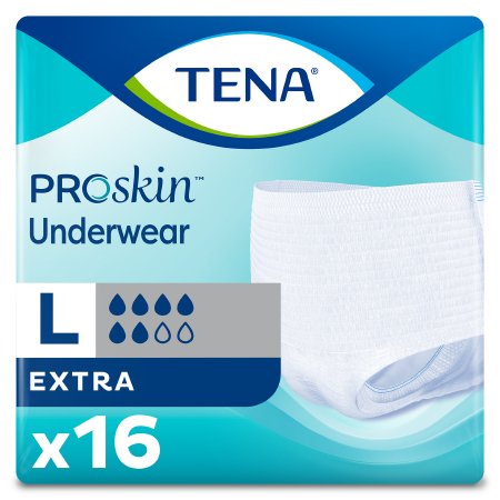 Unisex Adult Absorbent Underwear TENA ProSkin Extra Protective Pull On with Tear Away Seams Medium Disposable Moderate Absorbency
