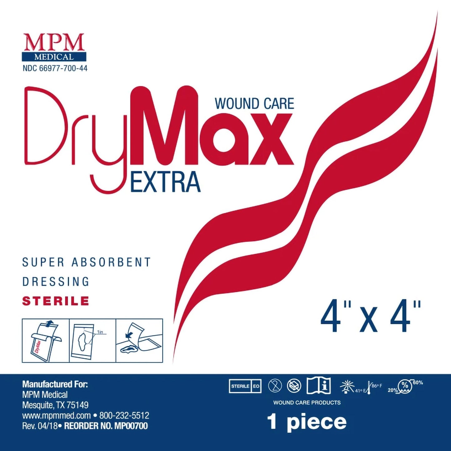 DryMax Extra Super Absorbent Dressing 4 x 4 Inch – Sterile, Non-Bordered