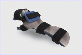 Resting Hand Orthosis with Finger Separators Contoured Foam / Kydex Thermoplastic Right Hand Black / Blue / Gray Medium