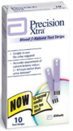 Blood Glucose and Ketone Test Strips Precision Xtra 10 Strips per Pack