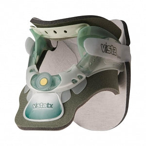 Rigid Cervical Collar with Replacement Pads Aspen Vista TX Preformed Adult One Size Fits Most Two-Piece / Trachea Opening Adjustable Height Adjustable Neck Circumference