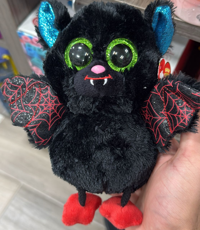 TY Beanie Boo Ophelia Black Bat Plush Toy 6 Inch – Small Halloween Stuffed Animal