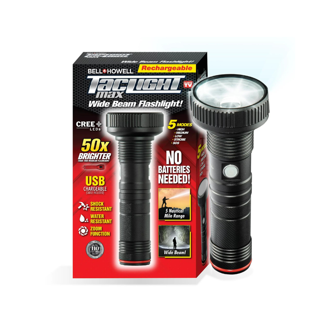 Taclight Max by Bell Howell Rechargeable LED Tactical Flashlight with β Curemed Rx Pharmacy and Pharmacy Supplies