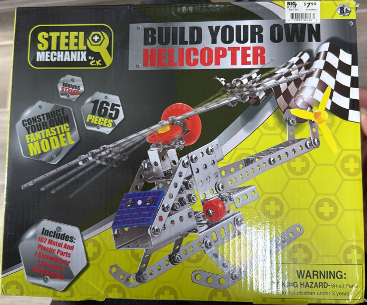 Build Your Own Helicopter – CK Steel Mechanix Construction Set 165 Pieces