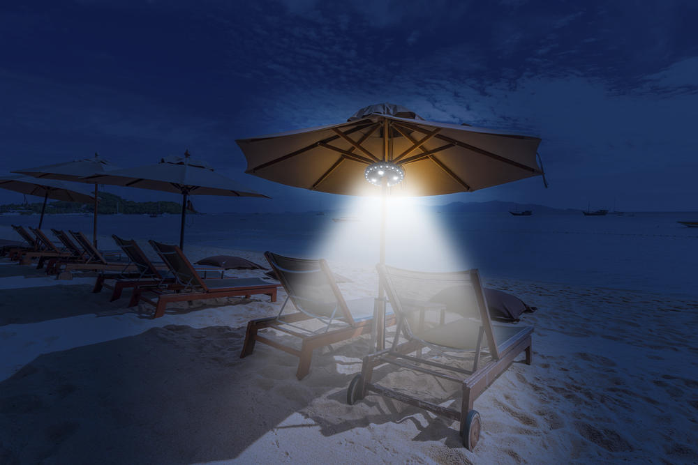 Illuminate Your Evenings Brella-Brite Patio Umbrella Light with 28 Super-Bright LEDs