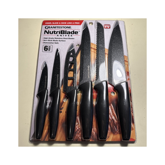 Granitestone Nutriblade 6 pcs. Knives Set Ultra Sharp Blades for Precision Kitchen Work