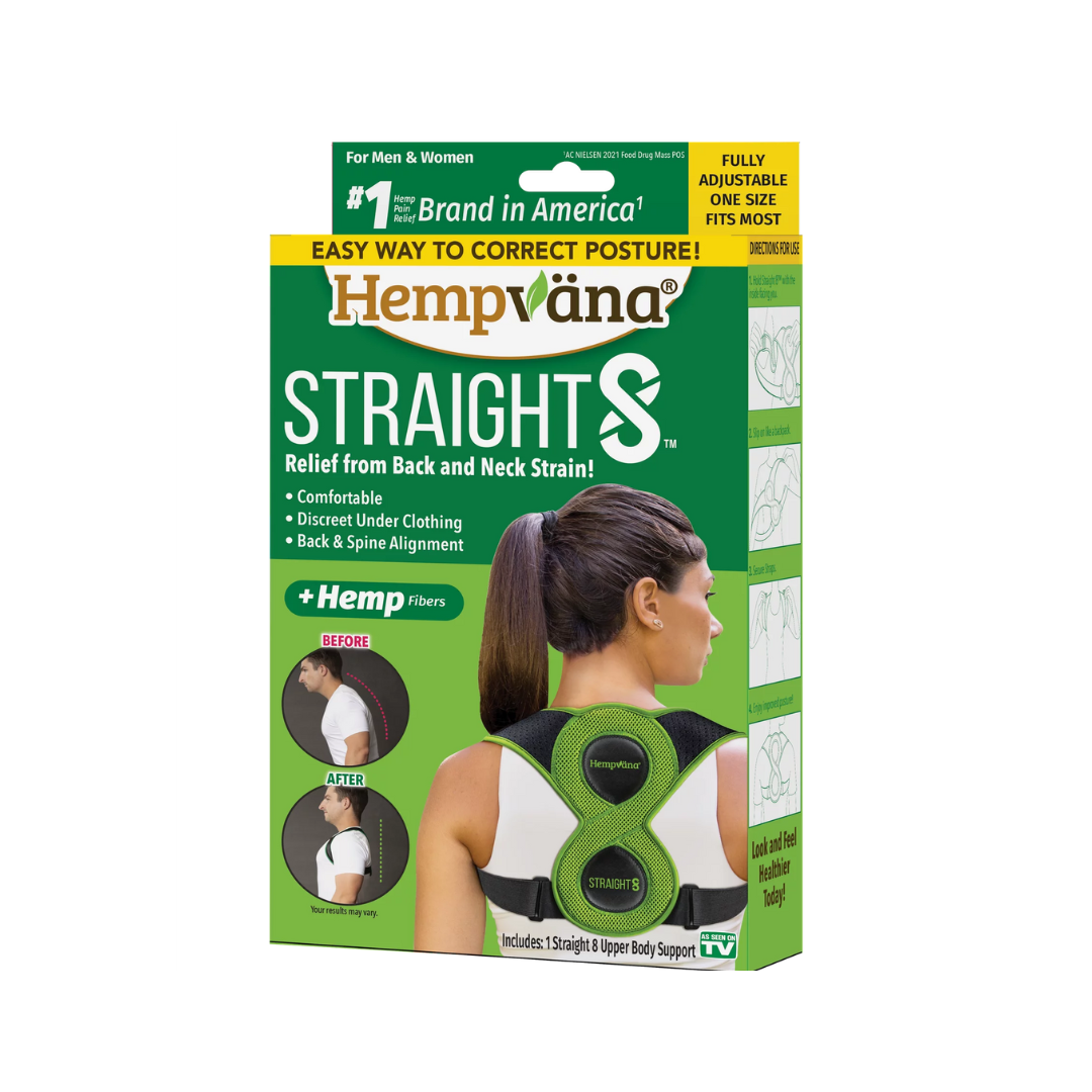 Hempvana Straight 8 Adjustable Lightweight Posture Corrector Brace Instant Relief for Text Neck and Poor Posture
