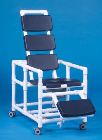 Shower Chair Super Deluxe Fixed Arms PVC Frame Reclining Backrest 24 Inch Seat Width 300 lbs. Weight Capacity