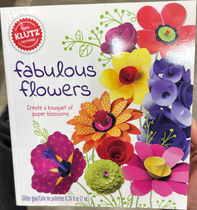 Klutz Fabulous Flowers Craft Kit – Create 20 Paper Flowers with Shaping Tool & Glitter