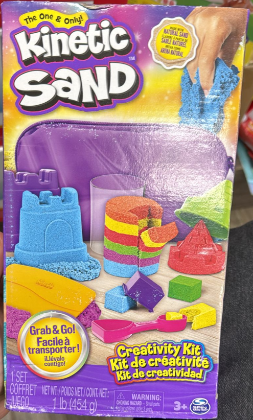 Kinetic Sand Creativity Kit – 1lb Red, Blue & Yellow Play Sand with 6 Tools and Storage Case (Ages 3+)