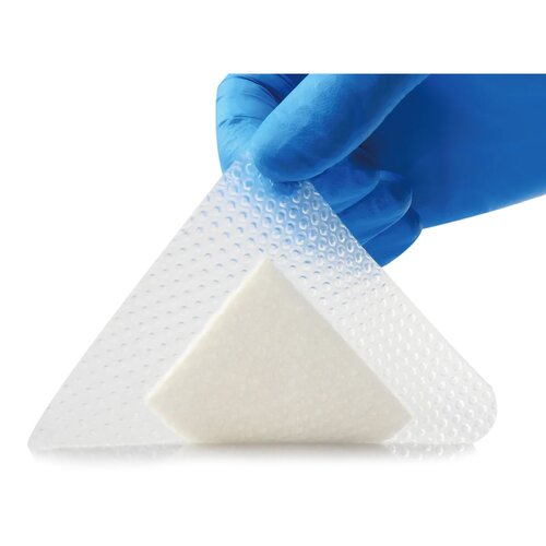 Excel SAP Super Absorbent Dressing with Silicone Adhesive, 6 x 7 Inch, Sterile – Square with Border
