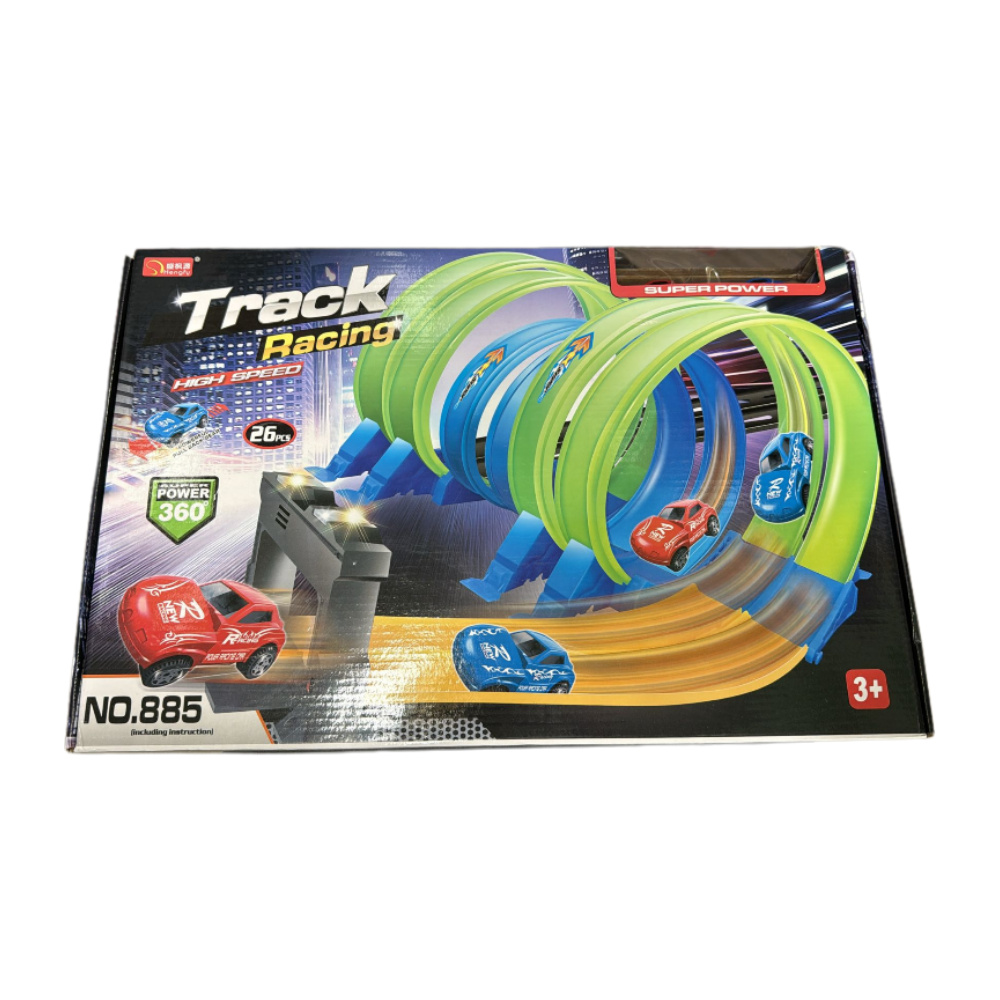 Racing Track Kids Toy – High Speed Super Power Track Set with Dynamic Cars (Ages 3+)