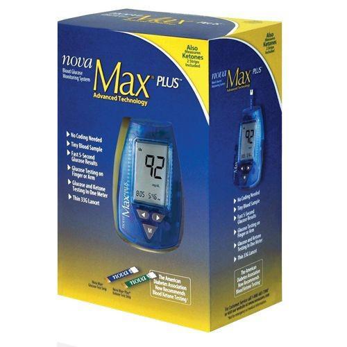 Blood Glucose Meter Nova Max 5 Second Results Stores up to 400 Results No Coding Required