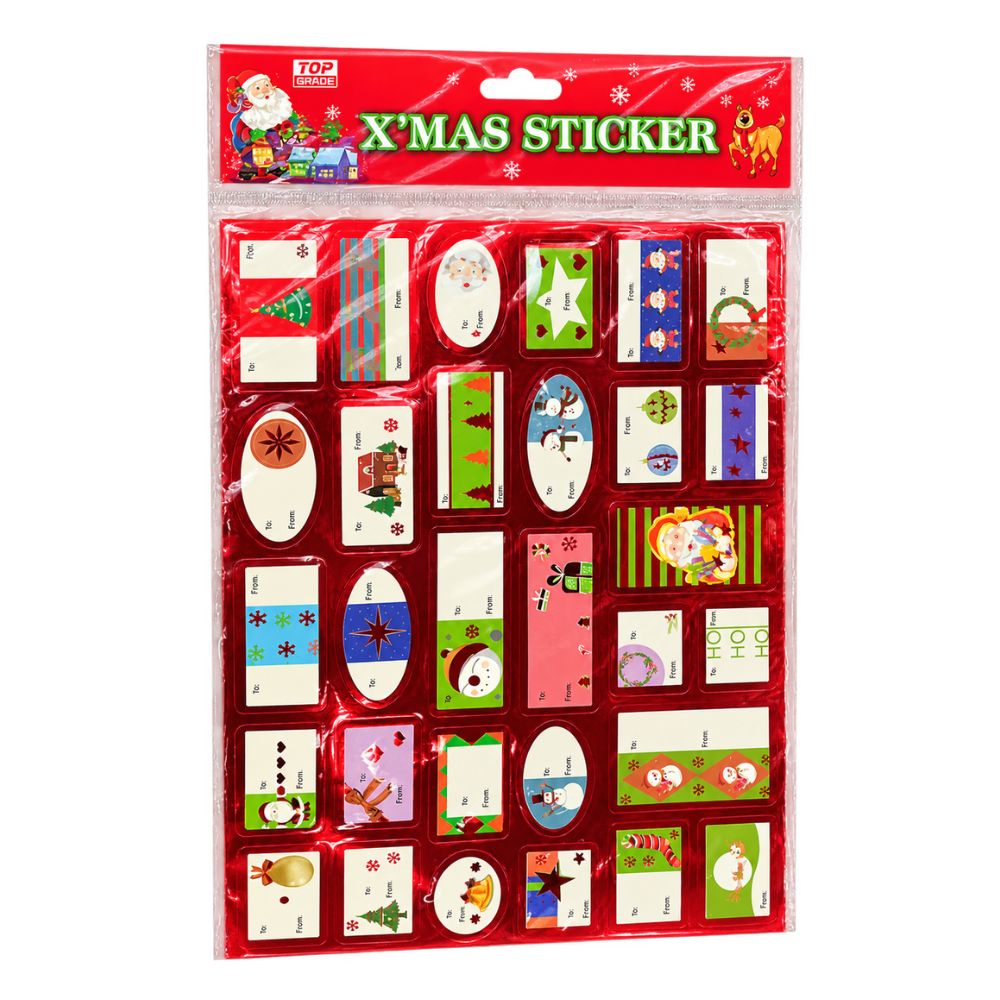 Topgrade Christmas Gift Stickers Holiday Sticker Sheet