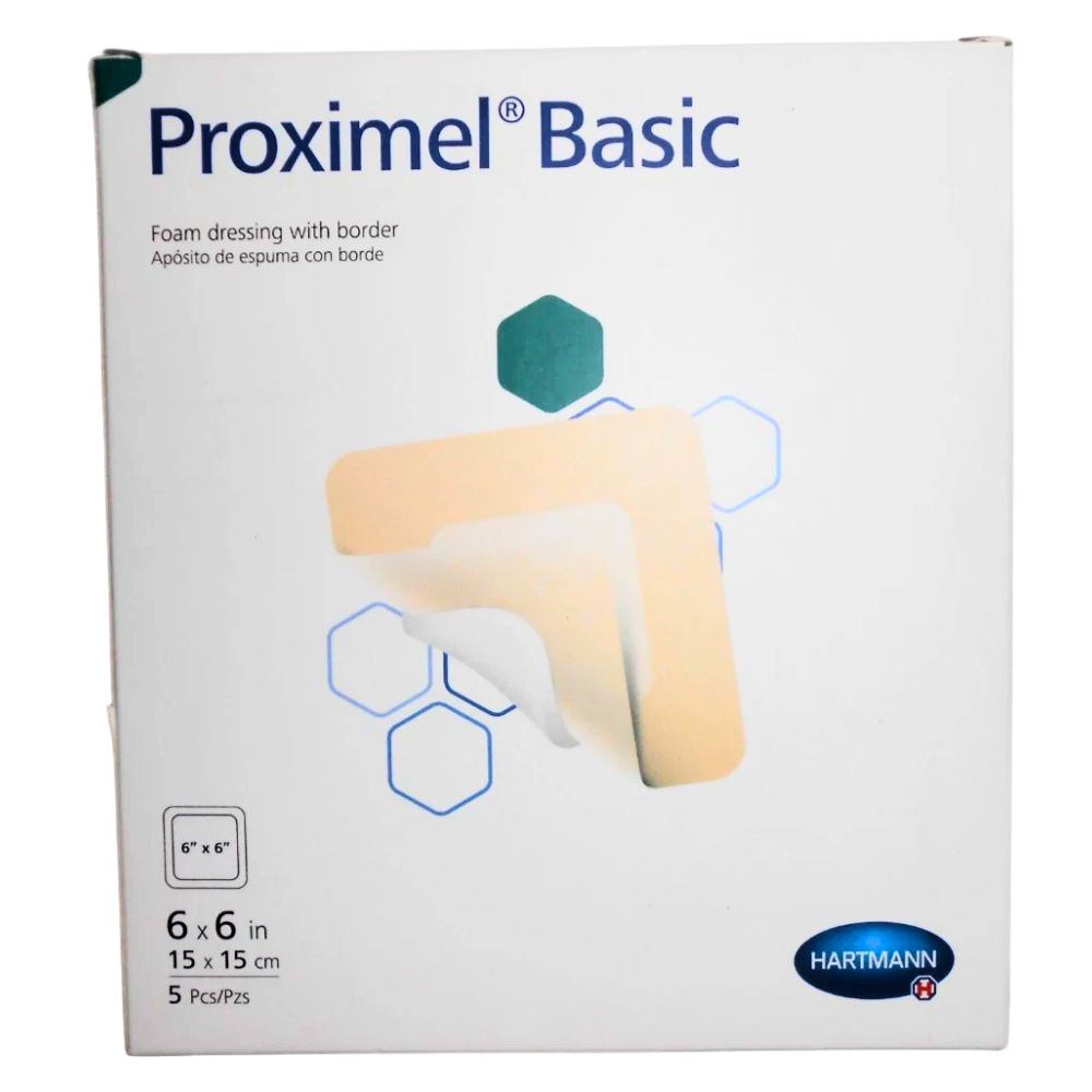 Proximel Basic Foam Dressing 6 x 6 Inch Sterile Bordered Dressing