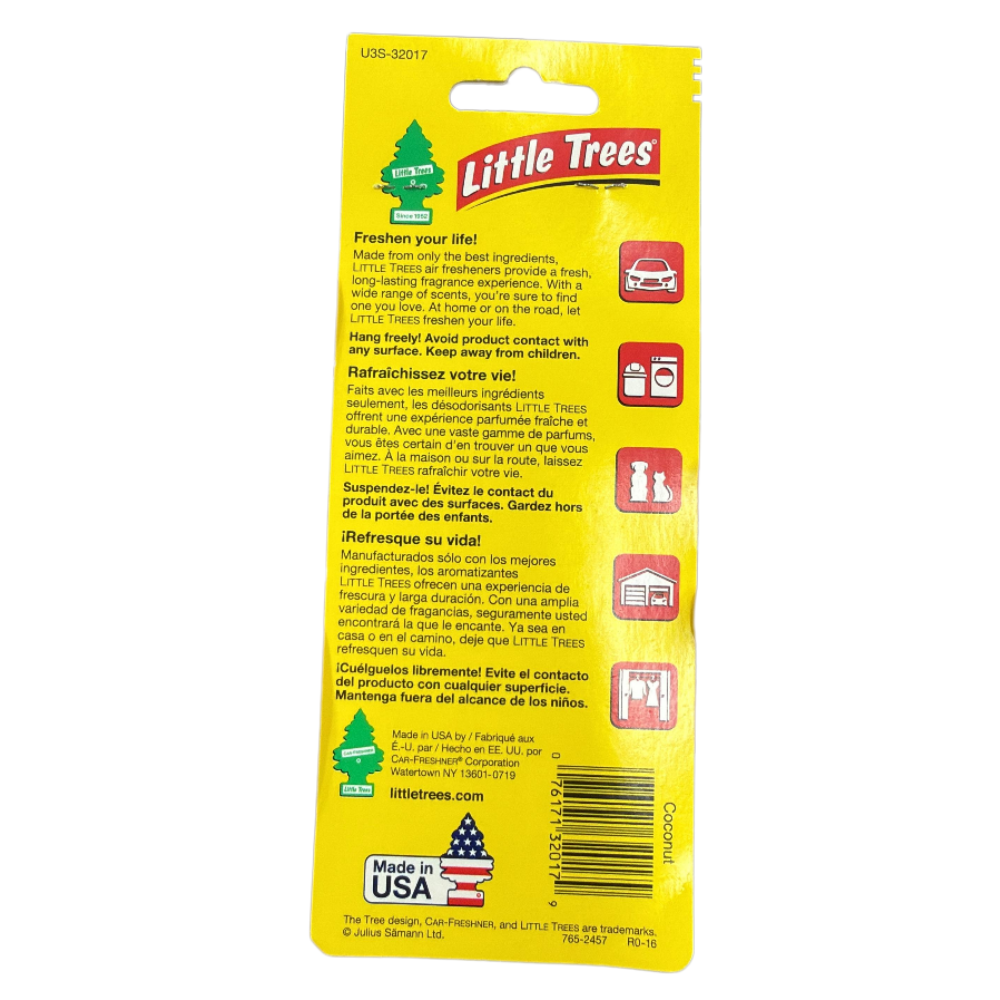 Little Trees Coconut Air Freshener – 1 Pack or 3 Pack Hanging Car Fresheners