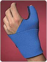 Wrist Support with Thumb Spica Wraparound Neoprene Left or Right Hand Blue One Size Fits Most