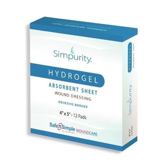 Safe N Simple Simpurity Hydrogel Dressing with Border 4 x 5 Inch