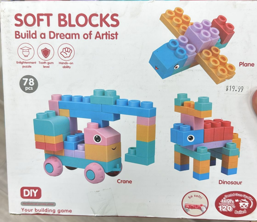 Soft Building Blocks Set – 78 Pieces