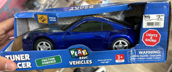 Play Zone Vehicles Tuner Street Racer Toy Car with Lights and Sounds – Friction Powered (Ages 3+)