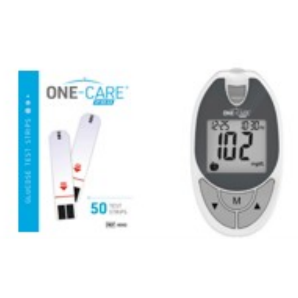 Blood Glucose Meter One-Care Pro 5 Second Results Stores up to 500 Results No Coding Required