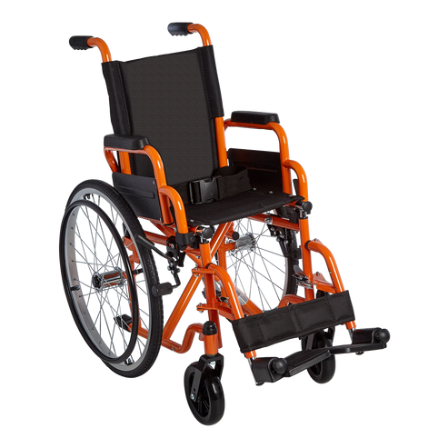 Ziggo Wheelchair 12" to 18" Black Pediatric Wheelchair for Kids & Children