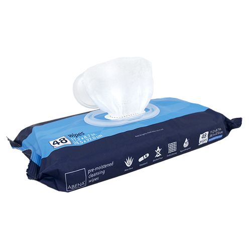 Abena Pre-Moistened Cleansing Wipes - Gentle, Refreshing, and Dermatologist-Tested Care