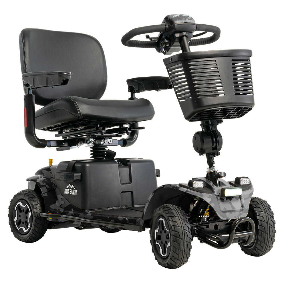 BAJA Bandit 4-Wheel Mobility Scooter – 20AH Lithium-Ion Batteries, Full Suspension, LED Lighting