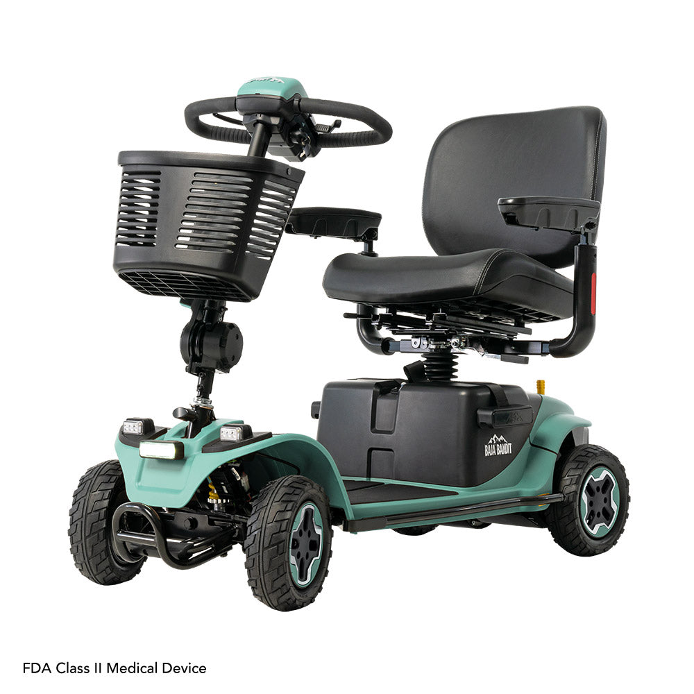 BAJA Bandit 4-Wheel Mobility Scooter – 20AH Lithium-Ion Batteries, Full Suspension, LED Lighting