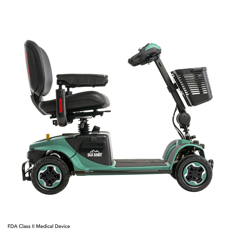 BAJA Bandit 4-Wheel Mobility Scooter – 20AH Lithium-Ion Batteries, Full Suspension, LED Lighting