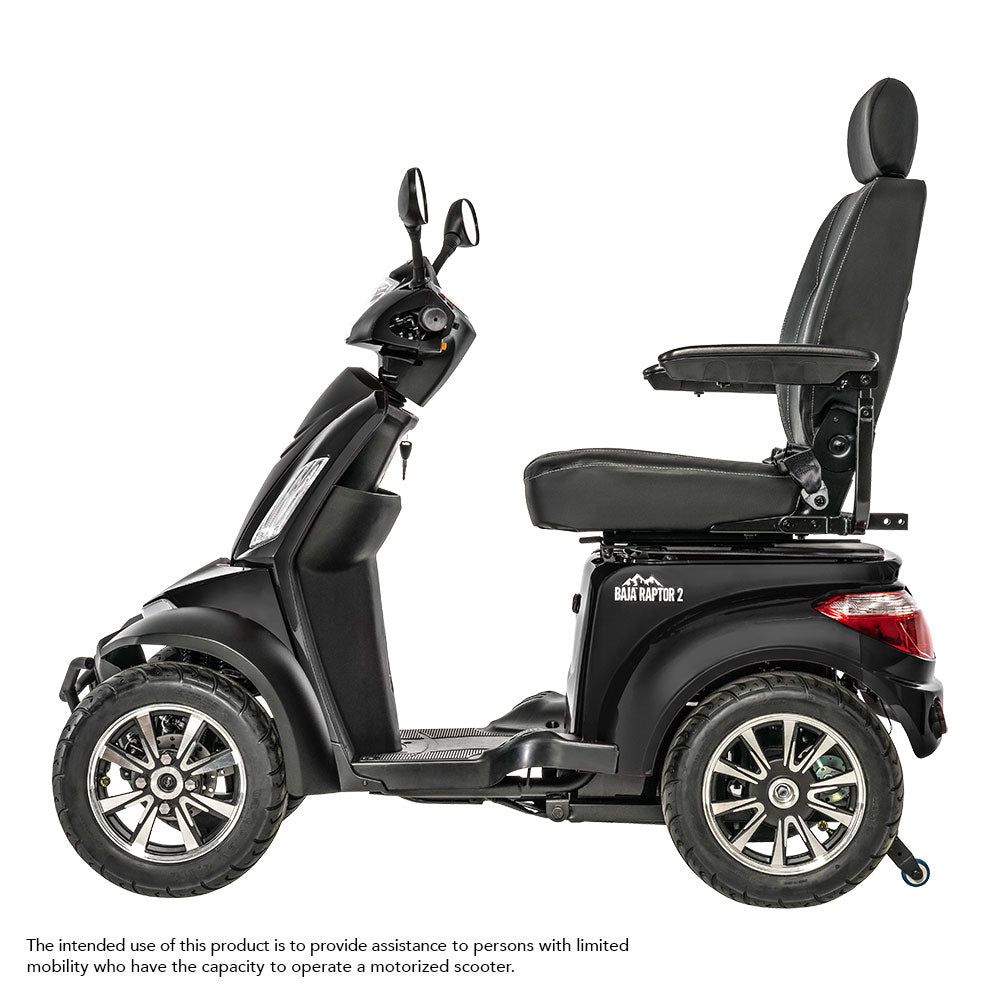Baja Raptor 2 4-Wheel Outdoor Mobility Scooter – 400 lbs Capacity, 13 MPH Speed, Full Suspension, LED Lighting, Lockable Underseat Storage