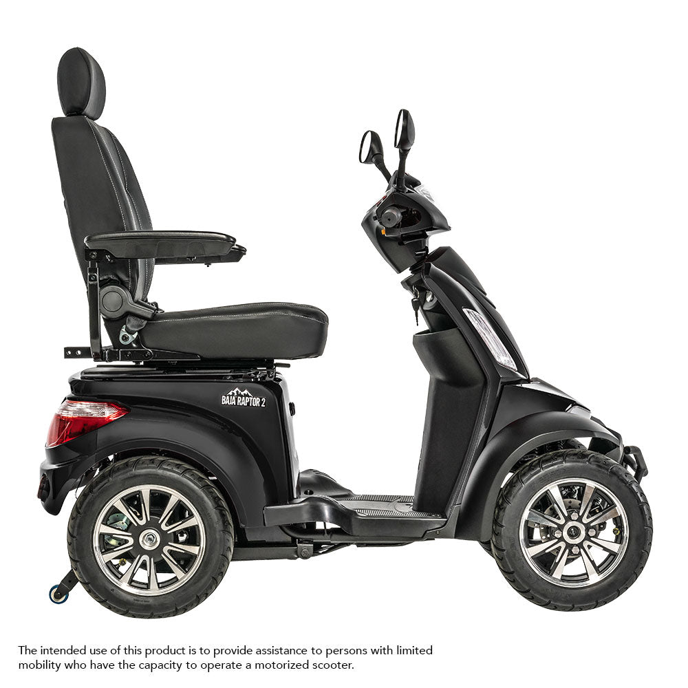Baja Raptor 2 4-Wheel Outdoor Mobility Scooter – 400 lbs Capacity, 13 MPH Speed, Full Suspension, LED Lighting, Lockable Underseat Storage