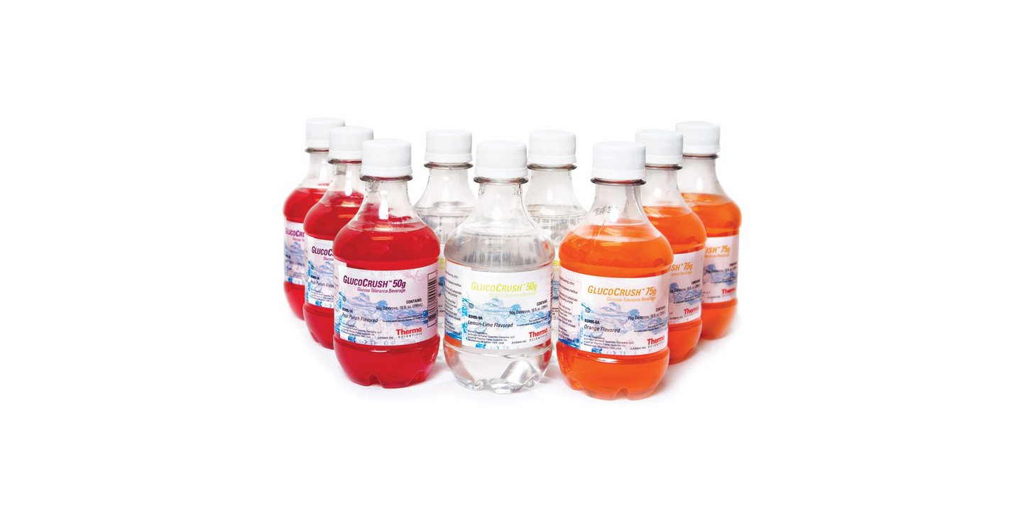 Glucose Tolerance Beverage GlucoCrush Orange 75 Gram Adults / Children 10 oz. per Bottle