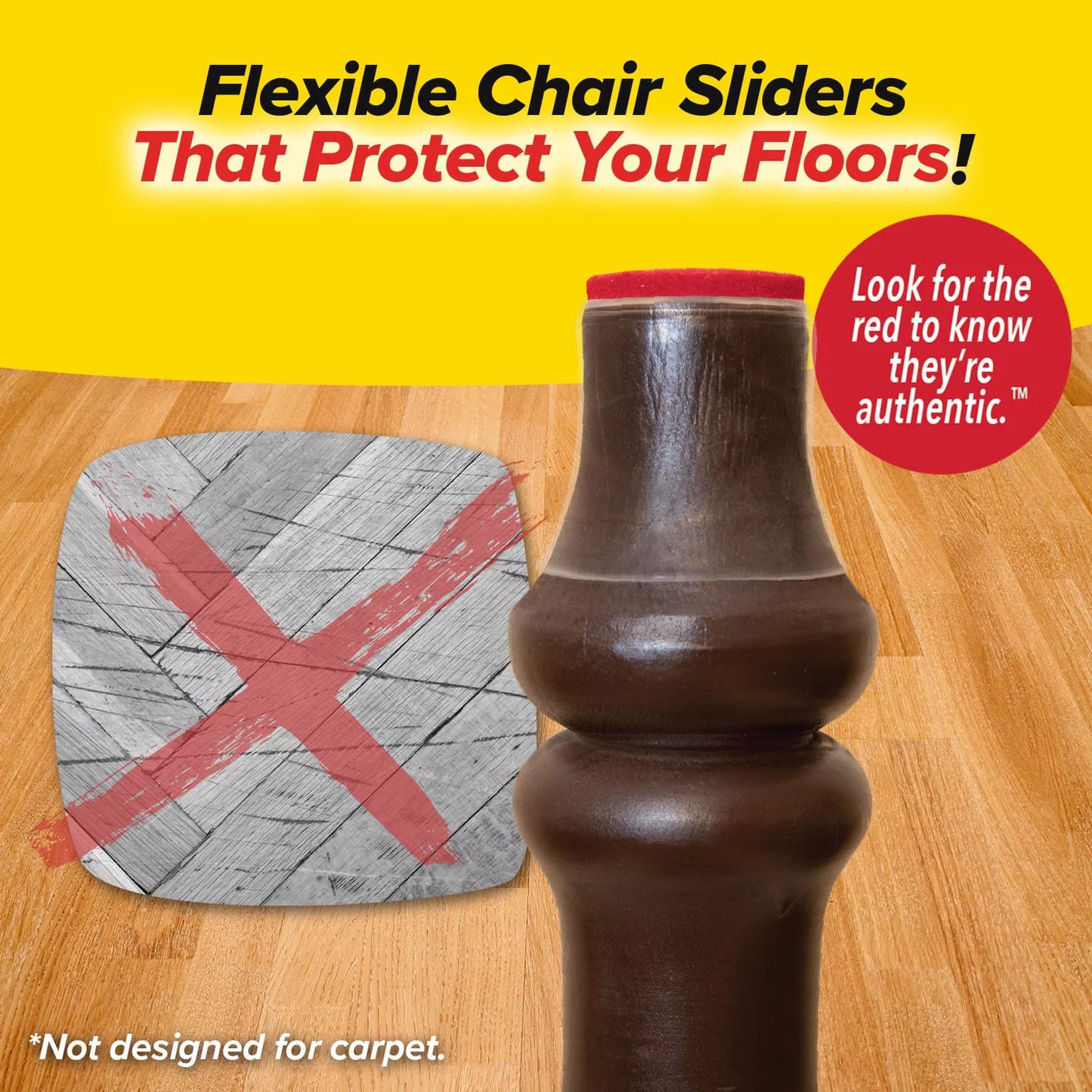 Ruby Sliders by BulbHead Floor Protection for Hard Surfaces and Tile Floors