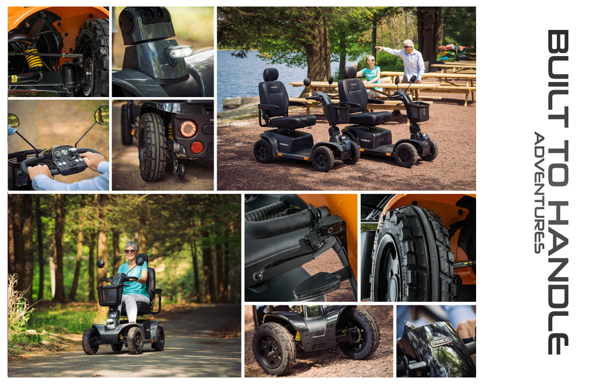 Pursuit 2 Outdoor Mobility Scooter – 9.3 MPH Speed, 40-Mile Range, Pneumatic Tires for Adventures on Any Terrain with 50AH Lithium