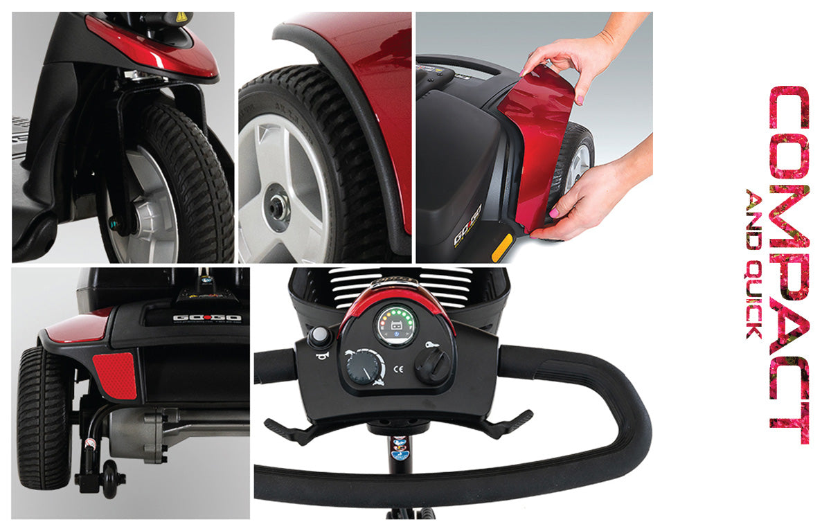 Go Go Elite Traveller 3-Wheel Scooter – Easy Disassembly, Convenient Storage Basket, Stable and Maneuverable with 12AH Battery