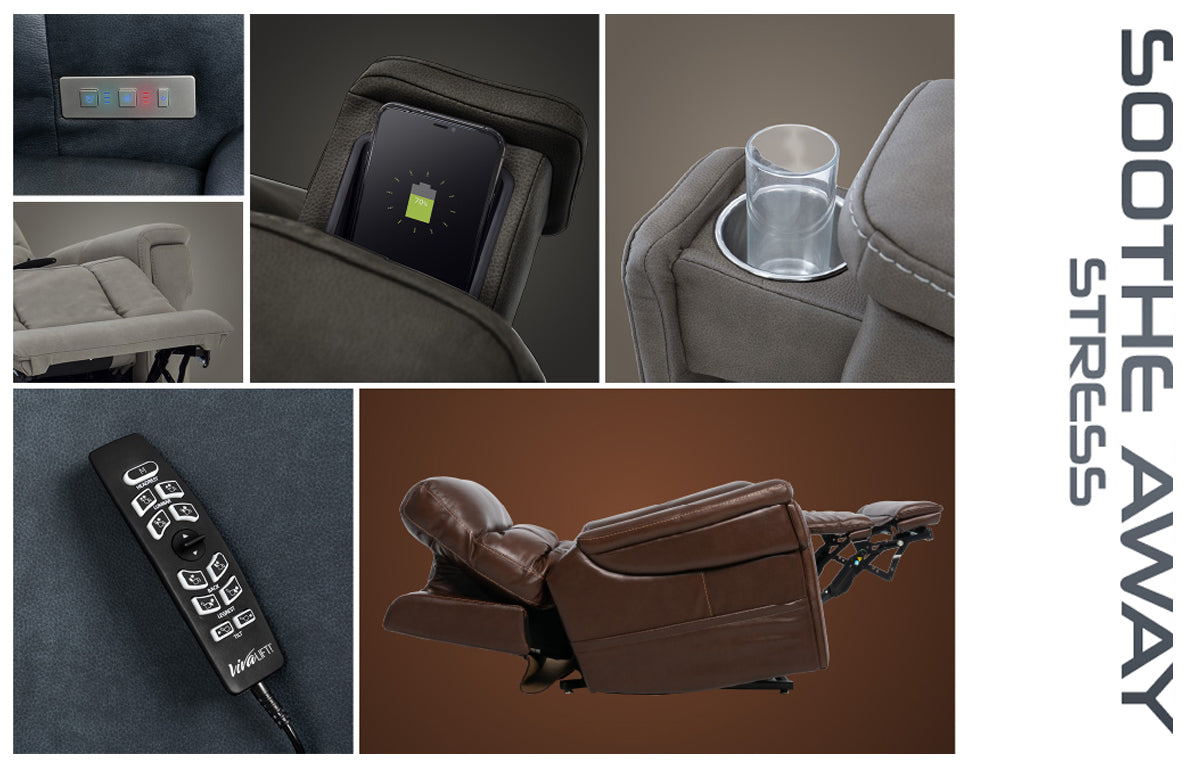 Pride Mobility VivaLift Ultra Electric Power Lift Recliner Chair Medium, 4-Position, USB Remote, Power Assist Lift Sofa
