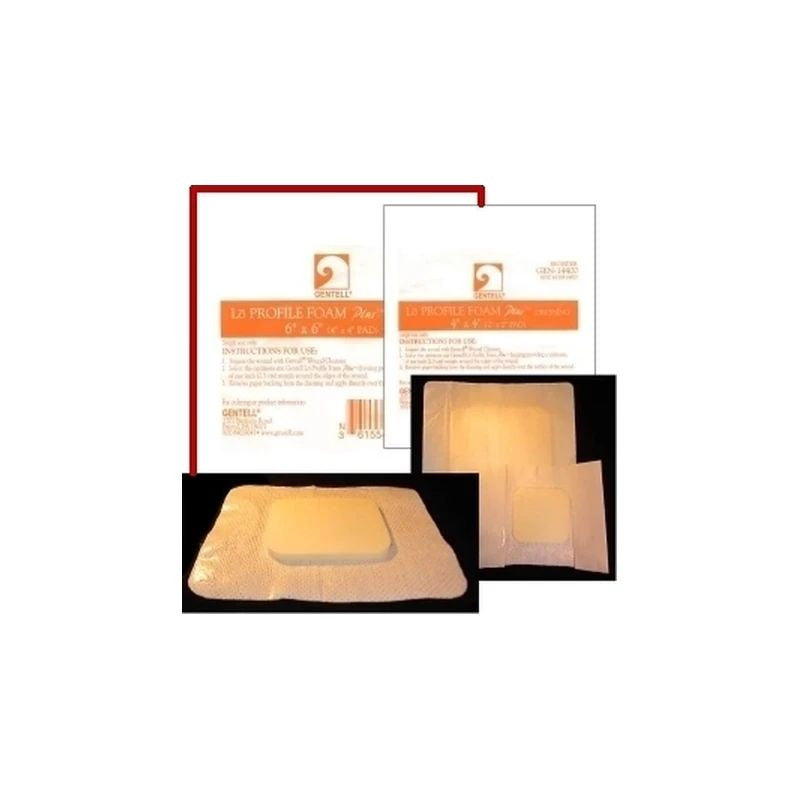 Gentell Bordered Foam Dressing 6 x 6 Inch Sterile Adhesive with Border