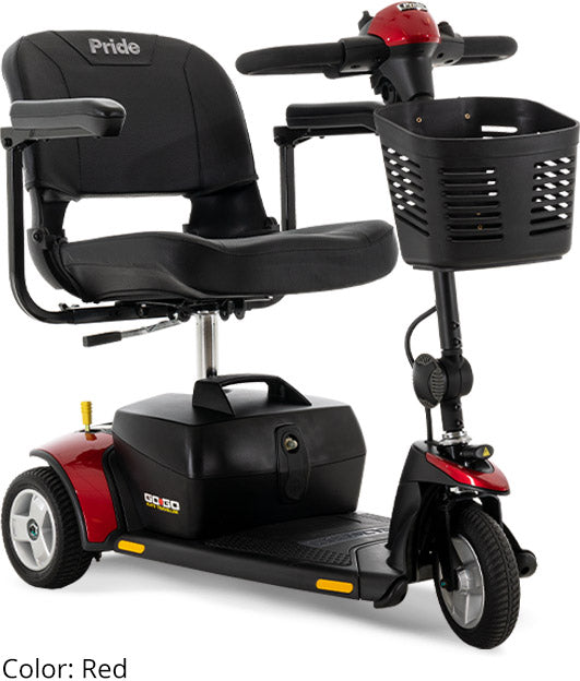 Go Go Elite Traveller 3-Wheel Scooter – Easy Disassembly, Convenient Storage Basket, Stable and Maneuverable with 12AH Battery