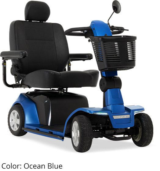 Maxima 4-Wheel Heavy-Duty Scooter – Infinite Position Tiller, High-Back Swivel Seat, with Power Elevating Seat