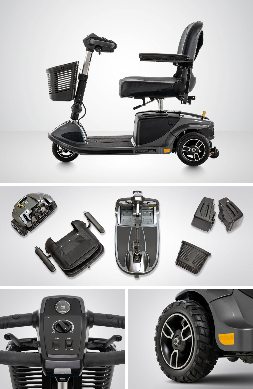 Revo 2.0 3-Wheel Scooter – Rugged Design, Powerful Suspension, Easy Disassembly