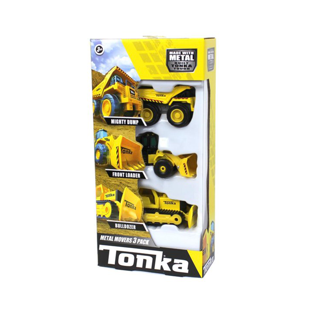 Tonka Metal Movers 3-Pack – Mighty Dump Truck, Front Loader & Bulldozer (Ages 3+)