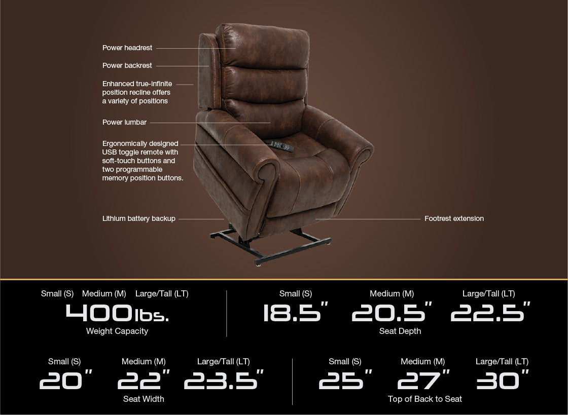 Pride VivaLift Tranquil 2 Infinite Lay Flat Lift Chair - Medium
