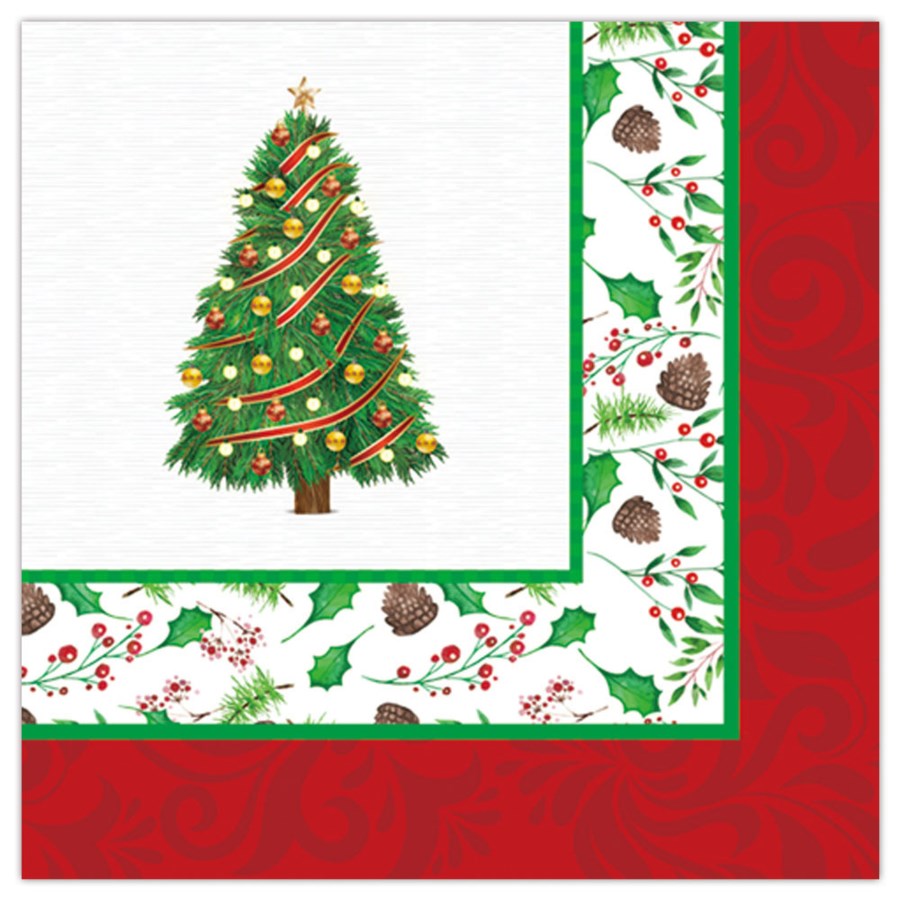 Topgrade Christmas Luncheon Napkins 13 x 13 Inch 20 Count